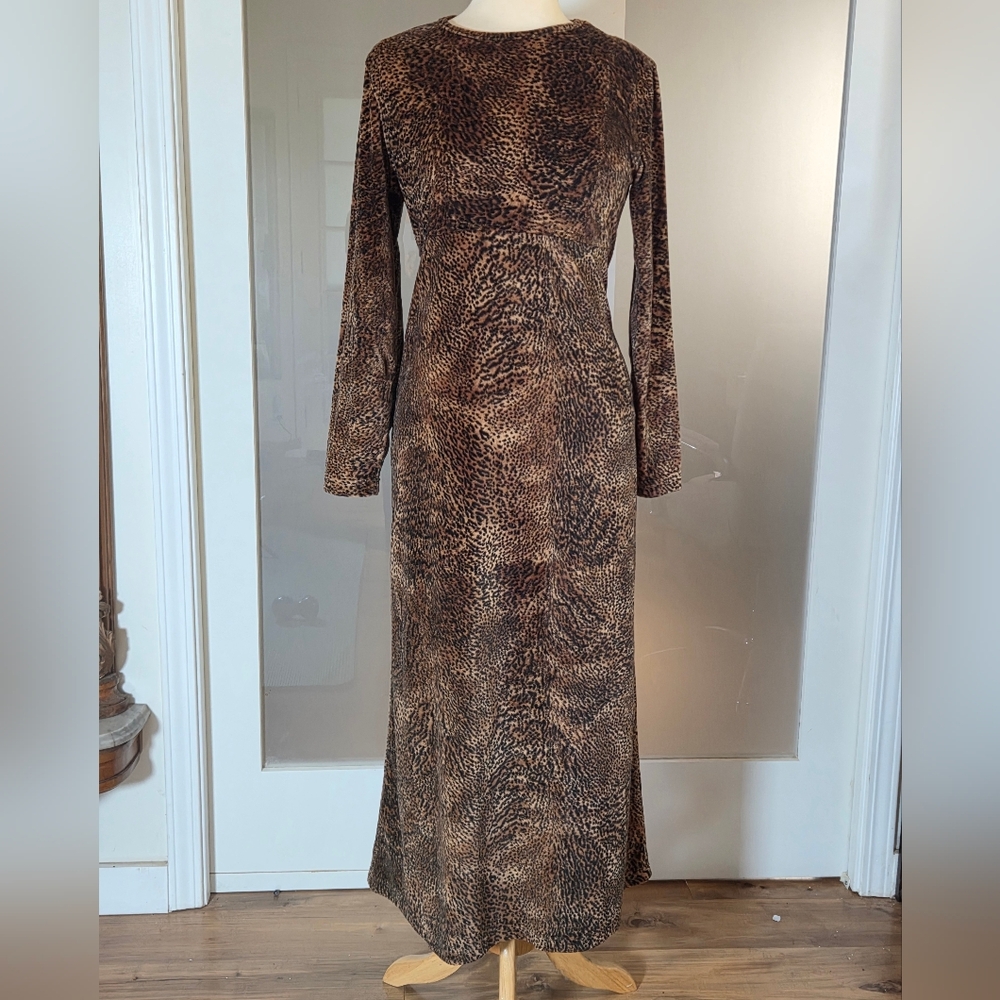 Jones New York Sport - Animal Print Long Sleeve Dress Sz Med